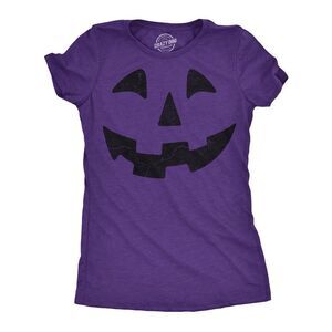 Womens Funny T Shirts Giant Jack O Lantern Face Sarcastic Halloween Graphic